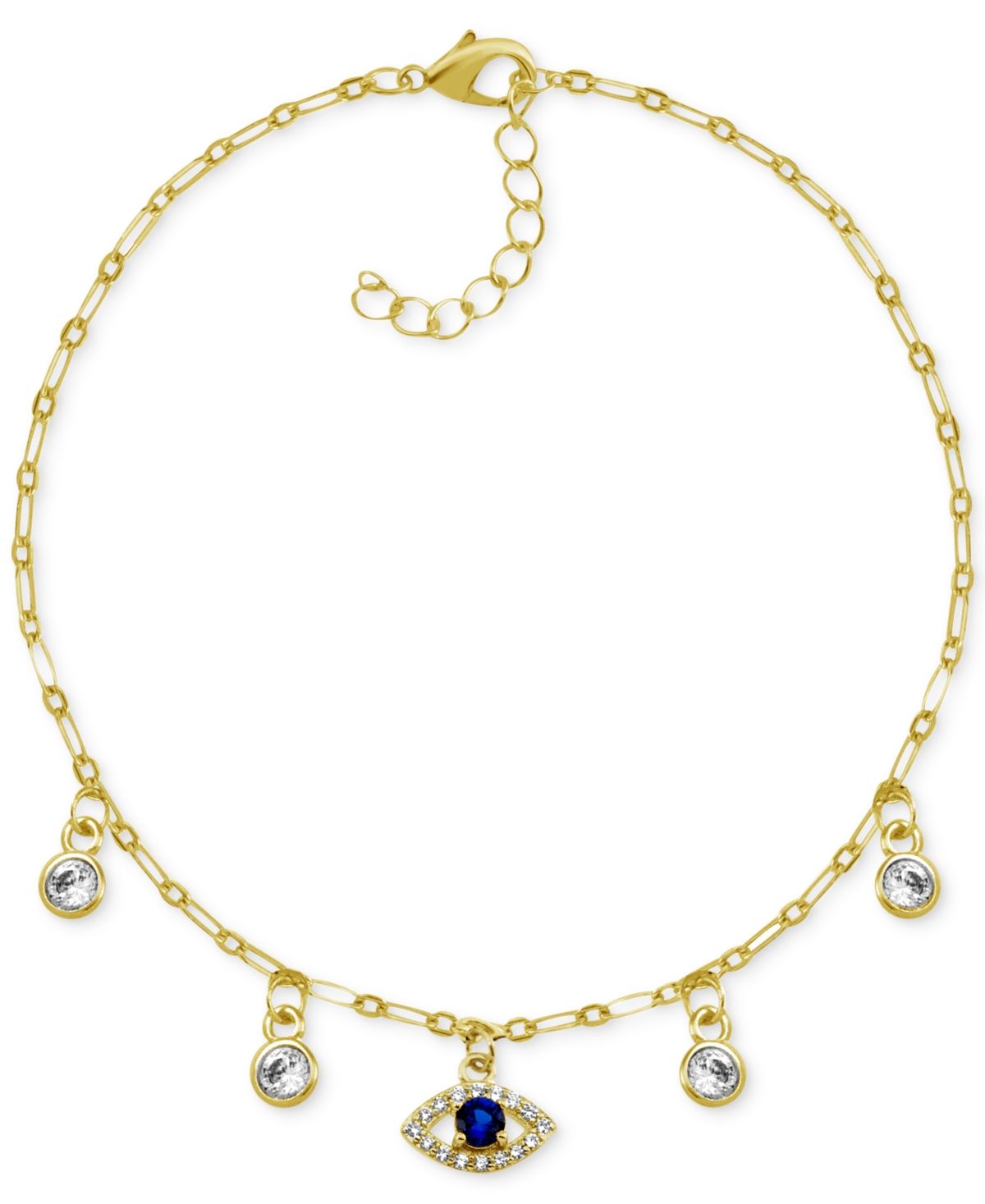 And Now This Blue Evil Eye Crystal Station Anklet in Gold-Plate | Macys (US)