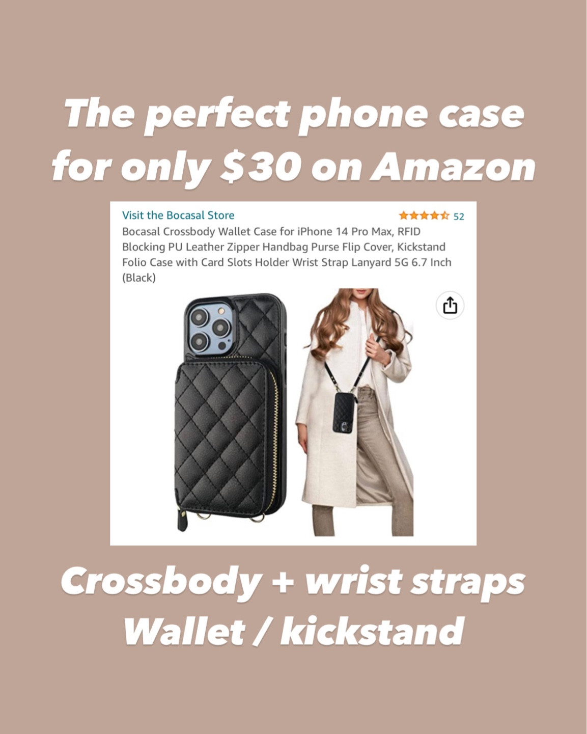 Includes a wallet that can be used as a kickstand + a wrist strap + crossbody strap // Wallet Case for iPhone 14 Pro Max, RFID Blocking PU Leather Zipper Handbag Purse Flip Cover, Kickstand Folio Case with Card Slots Holder Wrist Strap Lanyard 5G 6.7 Inch (Black) 

#LTKworkwear #LTKstyletip #LTKtravel
