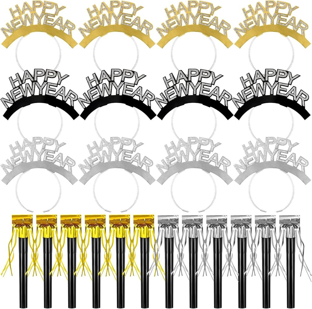 Openfly New Years Eve Party Supplies 2026 Happy New Year Headband Tiara New Year Fringed Noise Ma... | Amazon (US)