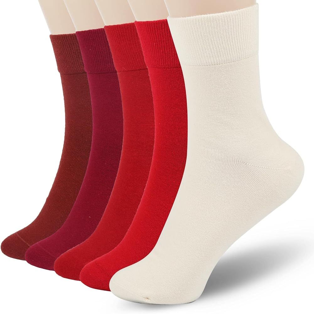 FGZ Women Thin Cotton Socks, Soft Cotton Bootie Socks Women Above Ankle Crew Socks 5-10 Pairs | Amazon (US)