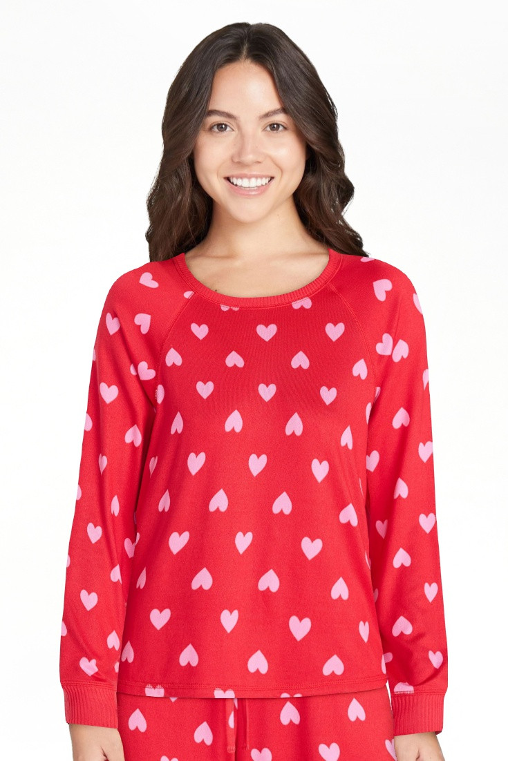 Joyspun Women's Cozy Lounge Collection Hacci Knit Long Sleeve Sleep Top, Sizes XS to 3X | Walmart (US)