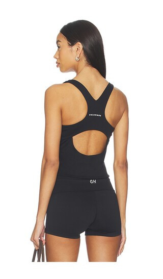 Gold Hinge Coresculpt Cut Out Tank Top in Black. - size L | Revolve Clothing (Global)