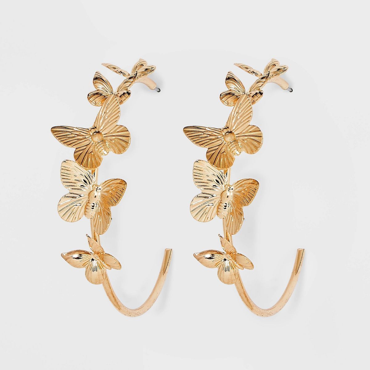 Butterfly Cubic Zirconia Hoop Earrings - Wild Fable™ Gold | Target