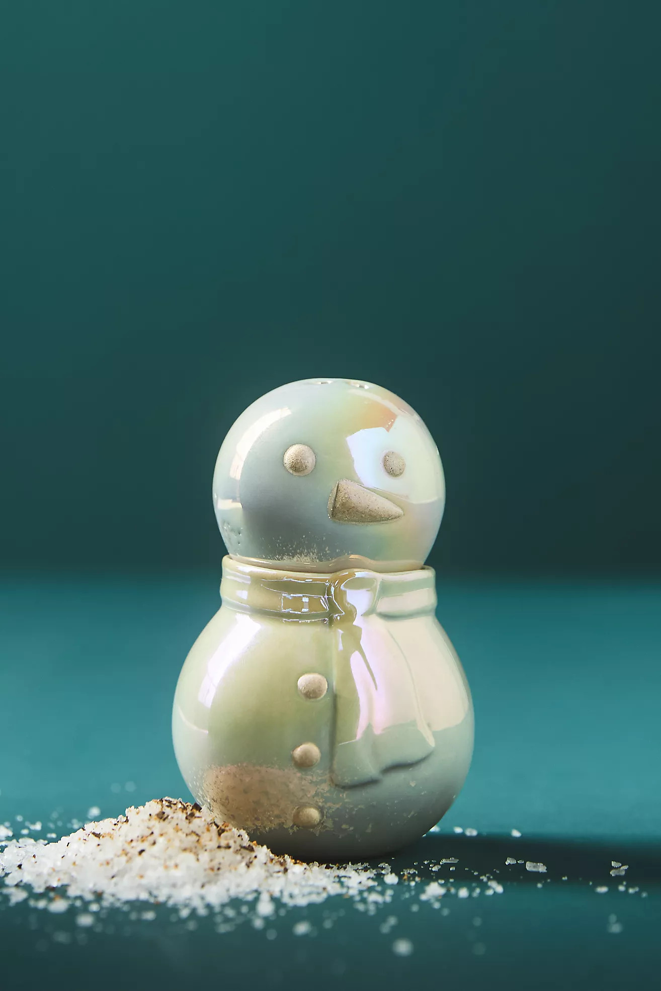 Merry Luster Ceramic Stoneware Salt & Pepper Snowman | Anthropologie (US)