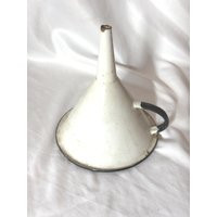 Vintage White Enamel Funnel Black Trim Handle Metal Kitchen Collectible Decor Retro | Etsy (US)