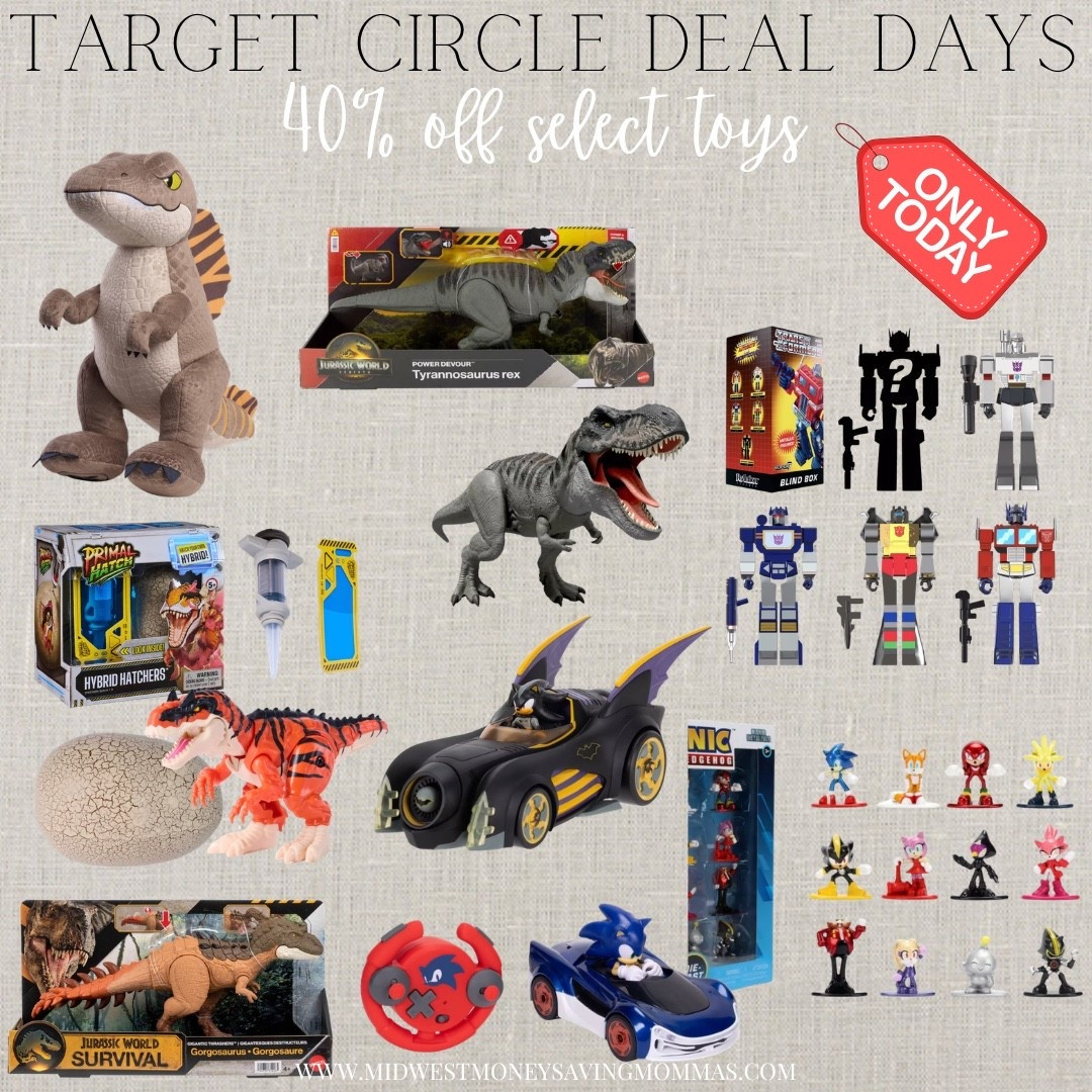 Target Circle Deal Days @Target 

40% off select toys today only

Jurassic world toys  toys for kids  sonic the hedgehog toys  transformer toys  gift guide 

#LTKmomlife #LTKKids #LTKSaleAlert