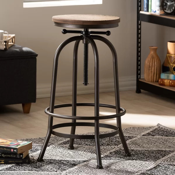 Merri Adjustable Height Swivel Bar Stool | Wayfair Professional
