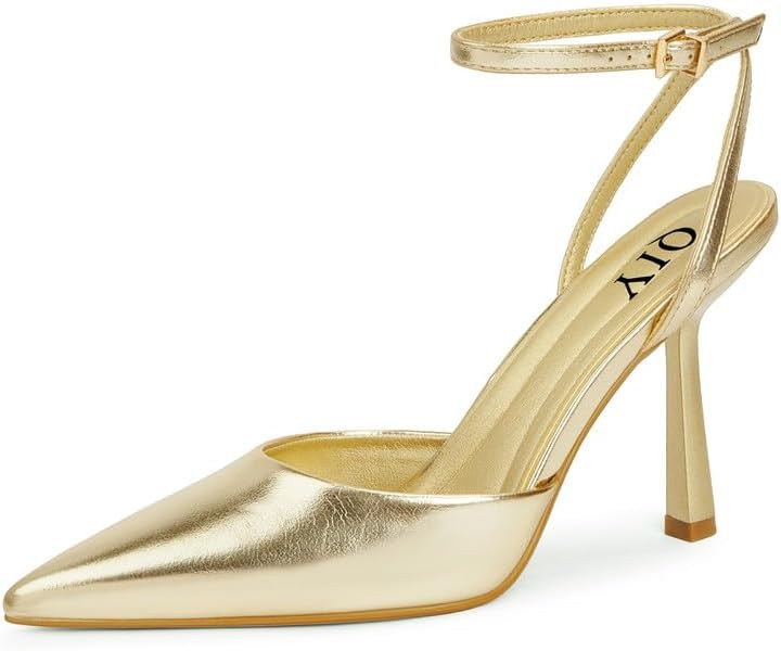 Closed Toe Ankle Strap Heels Women Pumps Pointed Toe Heeled Sandals for Women Stiletto Wedding Dr... | Amazon (US)
