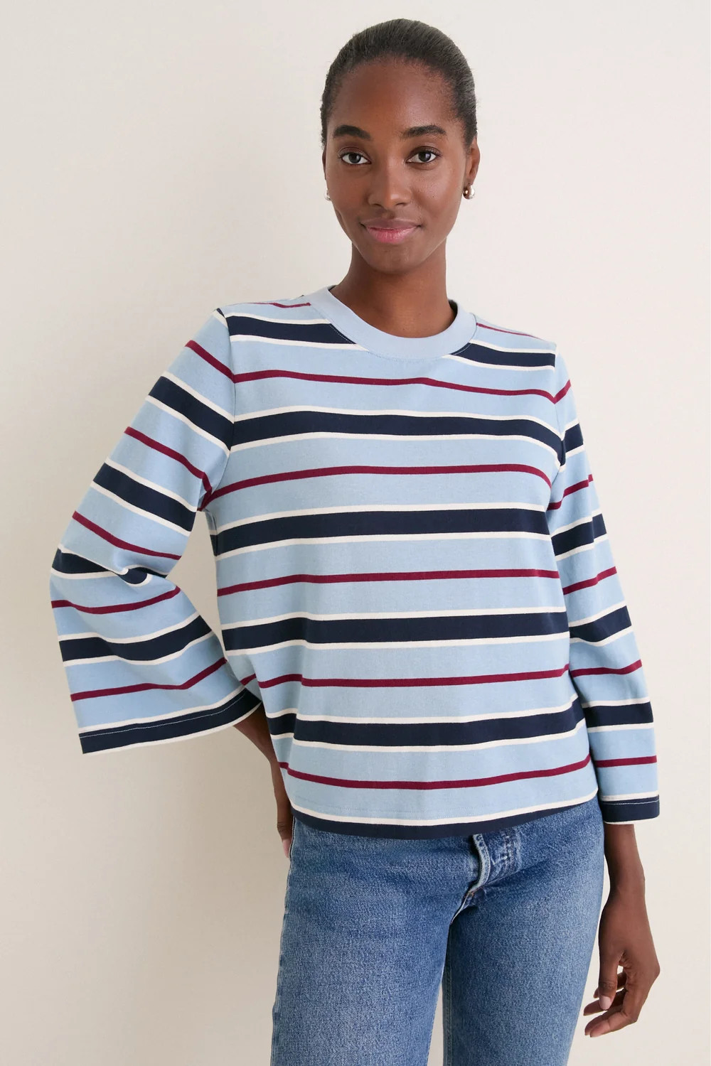 Blue Collegiate Stripe Adler Tee | Tuckernuck (US)