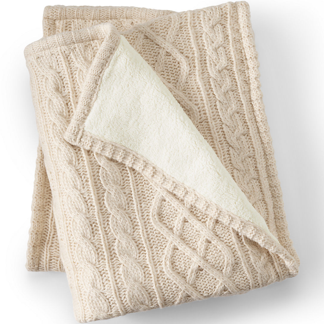 Cable Knit Throw Blanket | Lands' End (US)