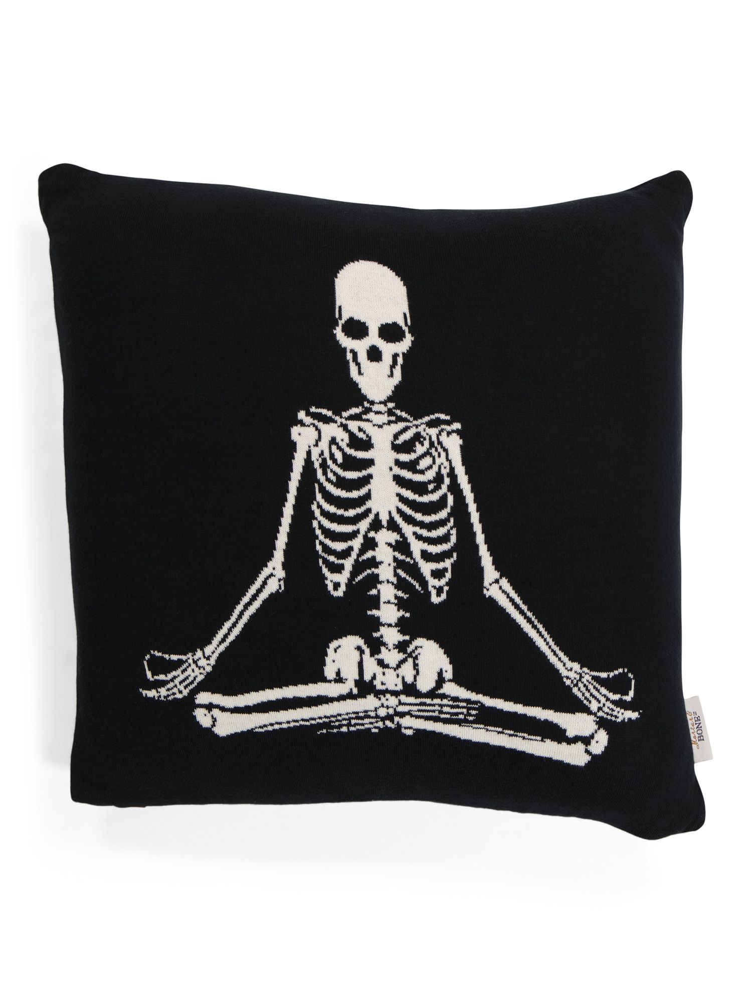 20x20 Knitted Skull Yoga Pillow | TJ Maxx