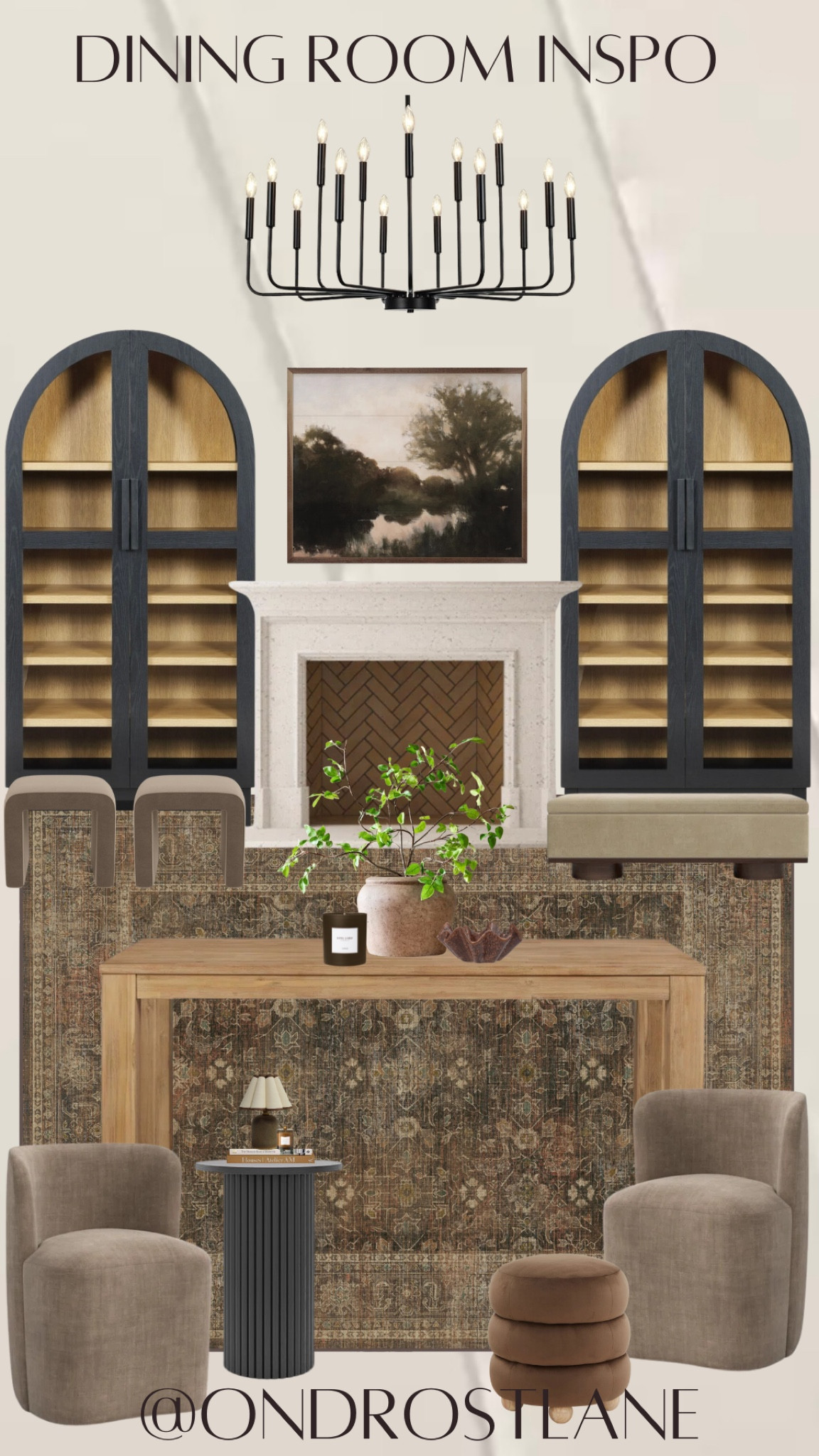 Moody dining room inspo 🤎 #diningroom #dining #moody #moodydecor #transitionaldecor #mcgee #parsonstable 

#LTKHome #LTKStyleTip #LTKSaleAlert