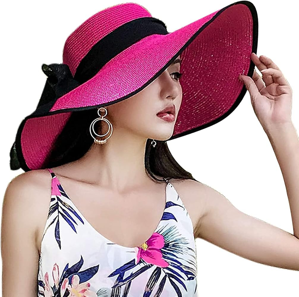 Pink Straw Floppy Hat | Amazon (US)
