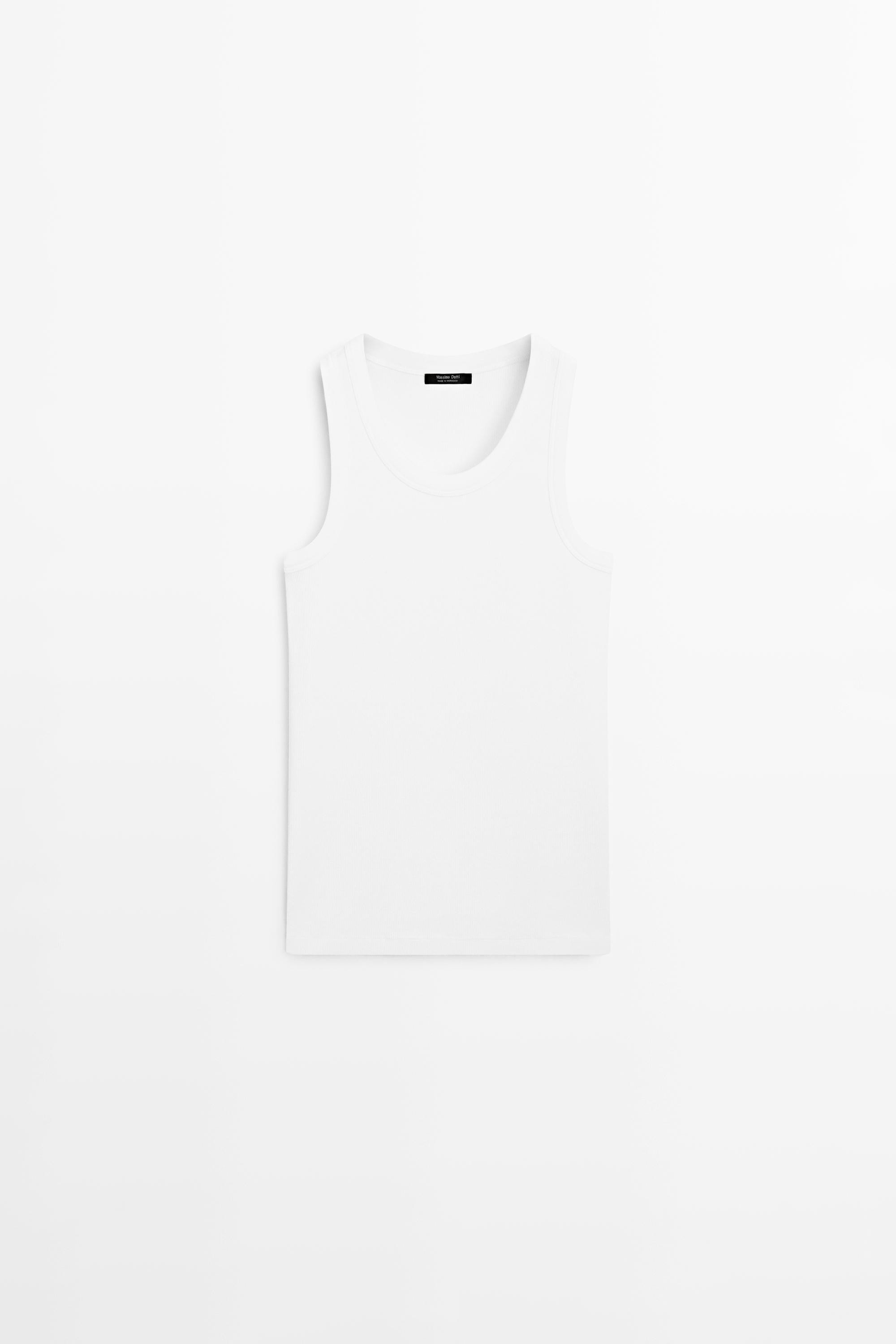 Cotton blend halter top | Massimo Dutti US