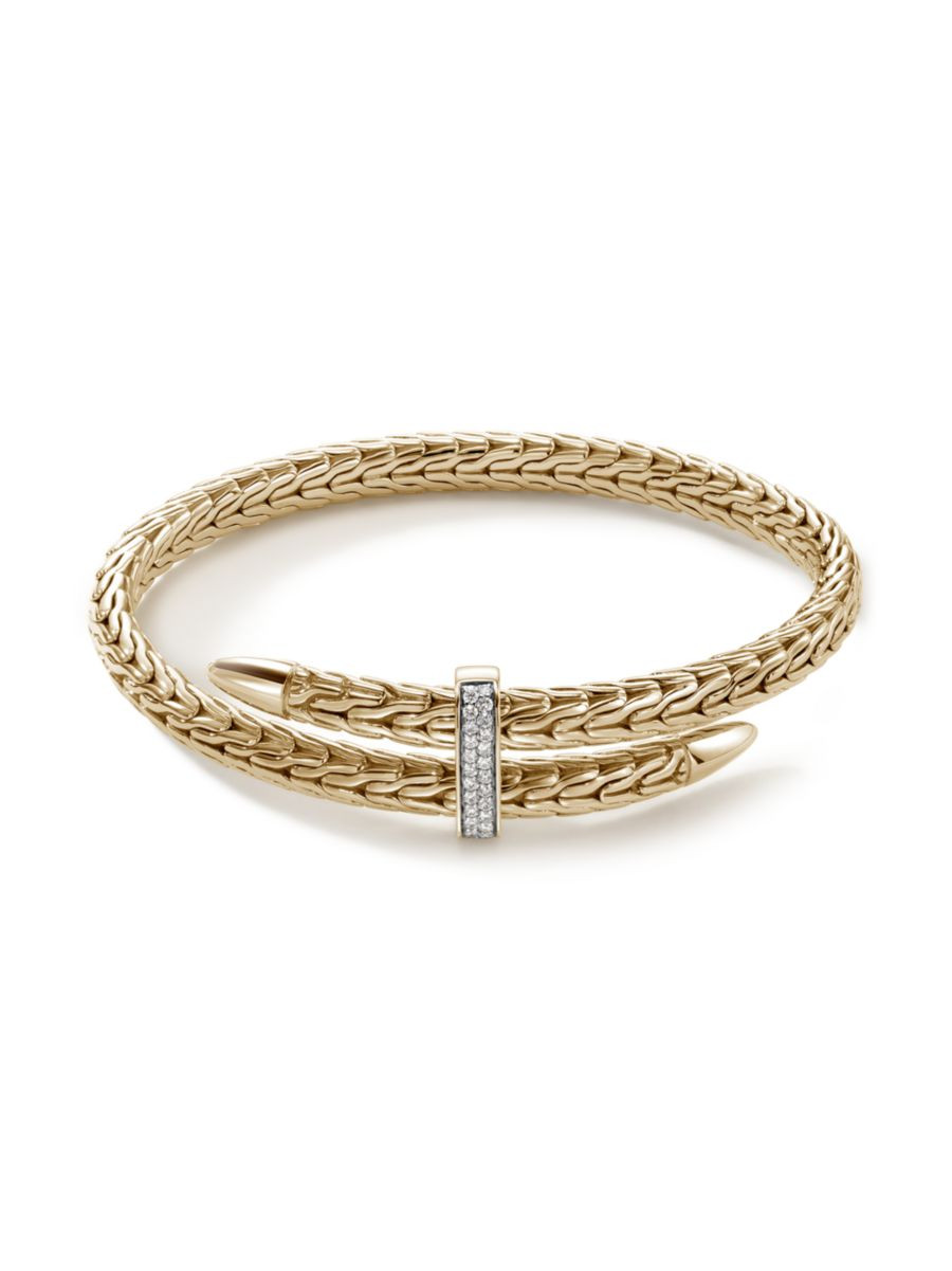 Spear 14K Gold & Diamond Pavé Flex Cuff Bracelet | Saks Fifth Avenue