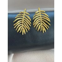 Handmade Cast Earrings With Unique Leaf Design | Etsy (US)