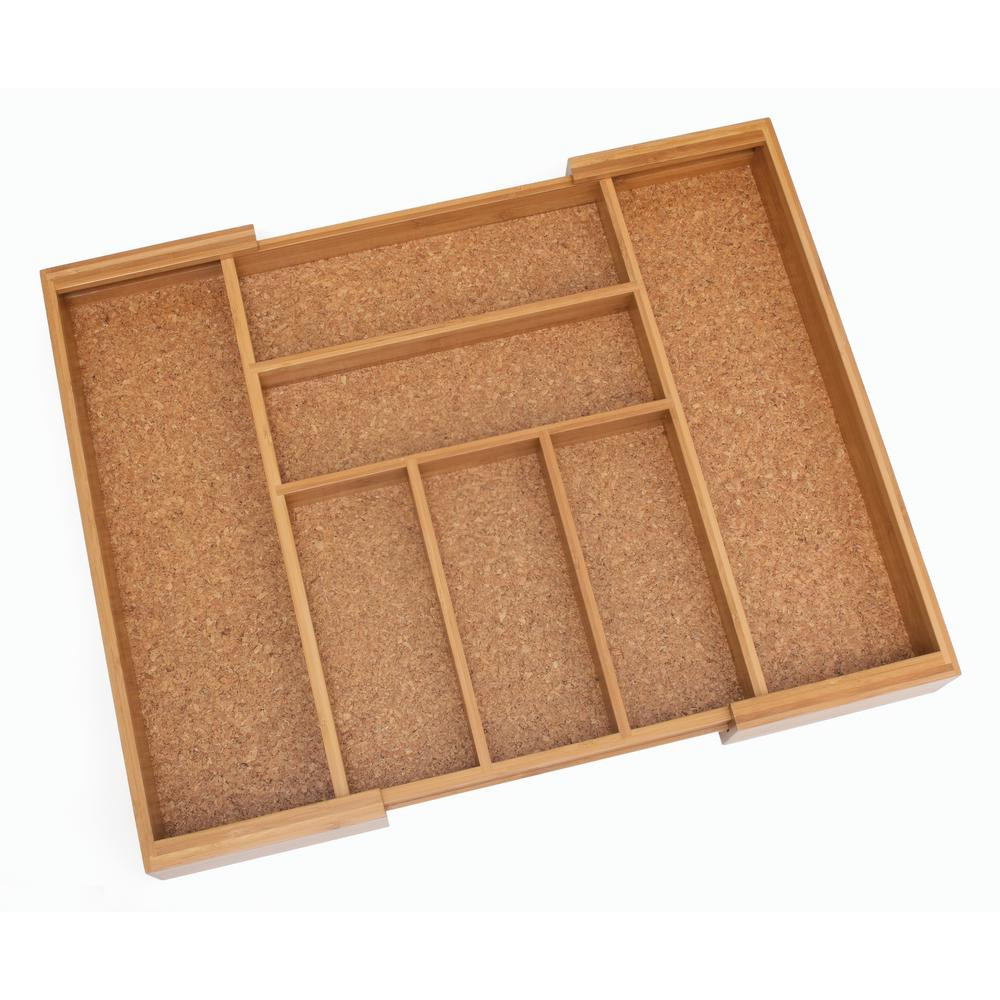 Lipper International 13-22.5 in. Bamboo Expandable Flatware Organizer, Brown/tan | The Home Depot