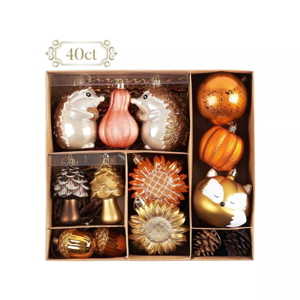 Fall Harvest Christmas Tree Ornaments Set, 40-Piece Autumn Woodland Ornaments| OrnamentallyYou | Target