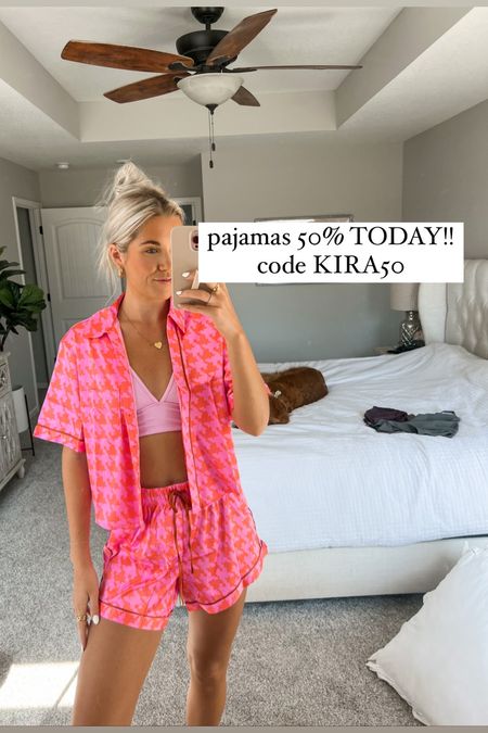 pajamas on major SALE today! code KIRA50
in a size small 

#LTKFind #LTKsalealert #LTKunder50