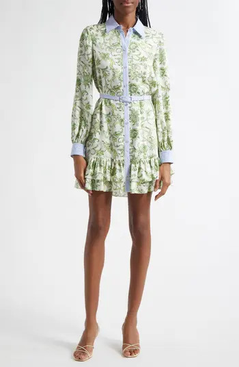 Cinq à Sept Tirza Mixed Print Long Sleeve Shirtdress | Nordstrom | Nordstrom