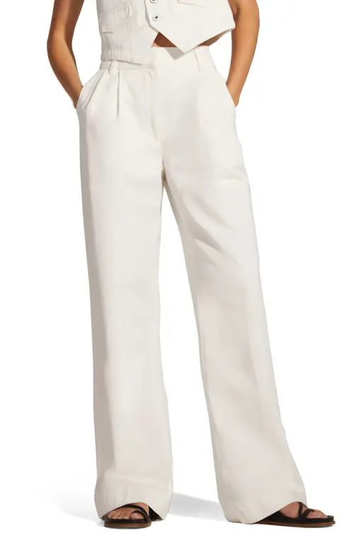 Favorite Daughter The Favorite Pant Pleated Cotton Pants in Geneva at Nordstrom, Size 18 | Nordstrom