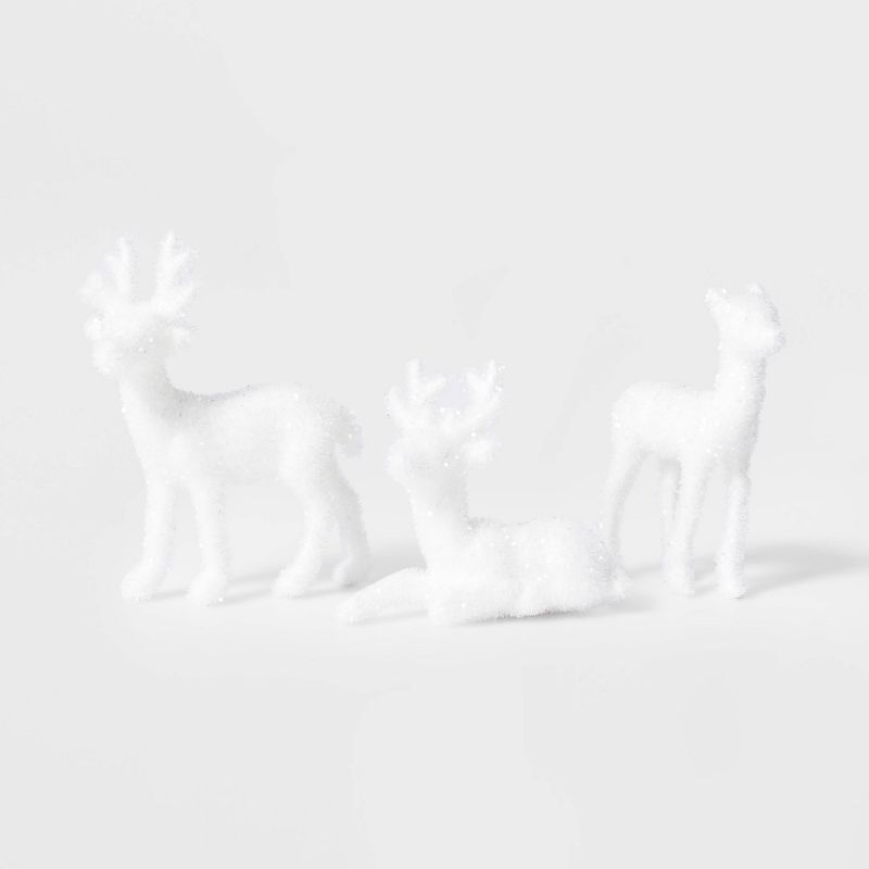 3pc Deer Decorative Figurine Set White - Wondershop™ | Target