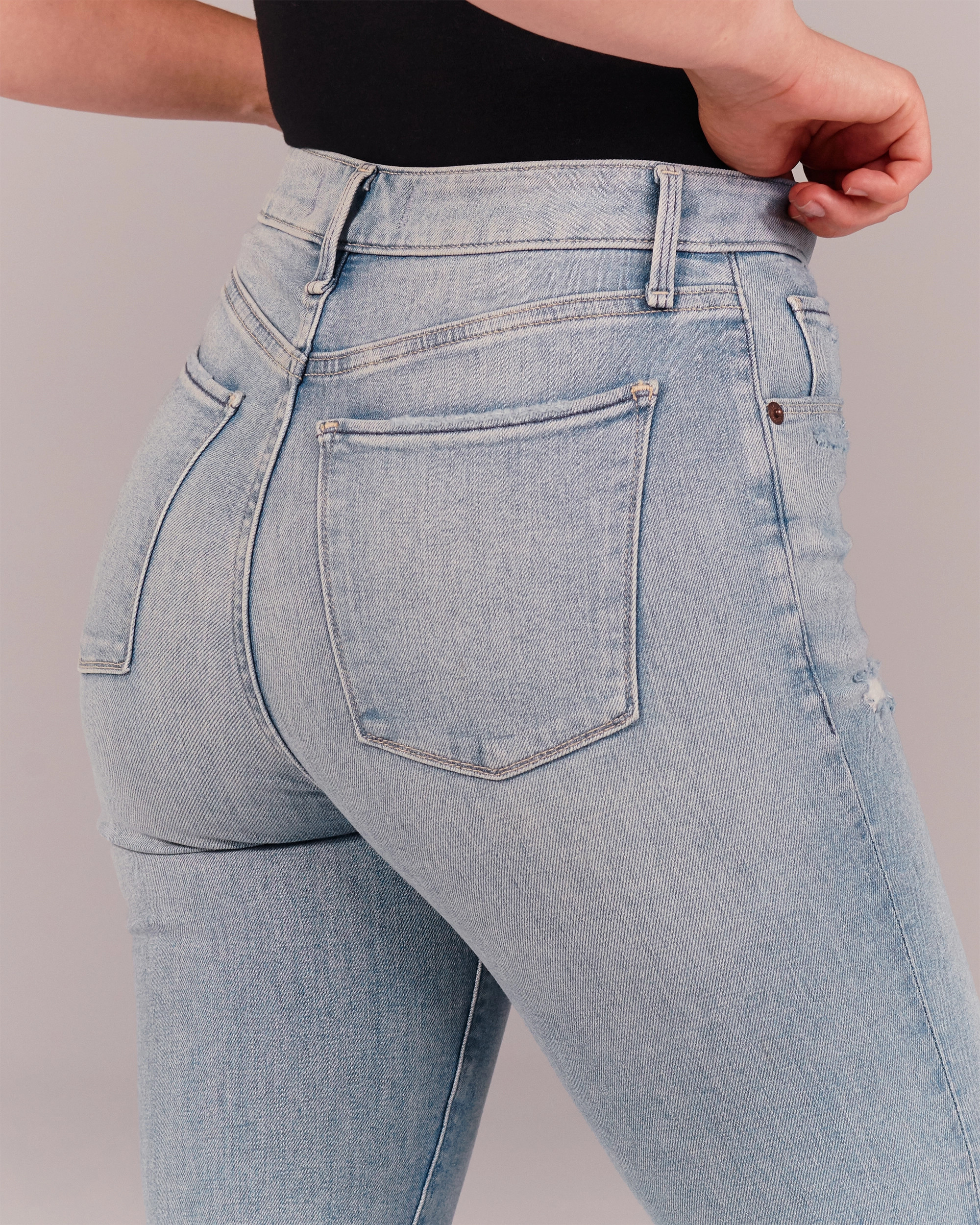 Curve Love High Rise Super Skinny Ankle Jeans | Abercrombie & Fitch (US)