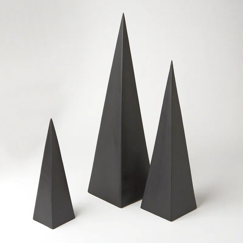 Pyramid Object 3 Piece Sculpture Set | Perigold