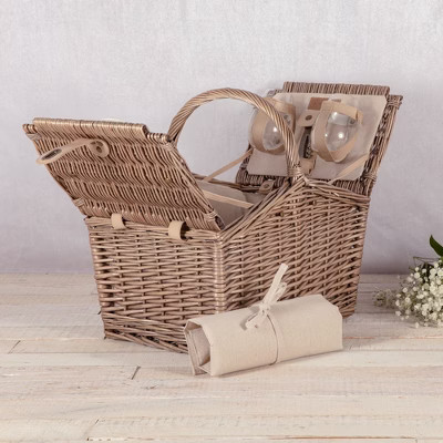 Picnic Time Piccadilly Picnic Basket for 2 Natural Canvas | Target
