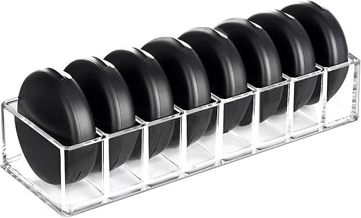 hblife Clear Acrylic Compact Organizer Blushes Highlighters Eyeshadow Makeup Organizer, 8 Spaces | Amazon (US)