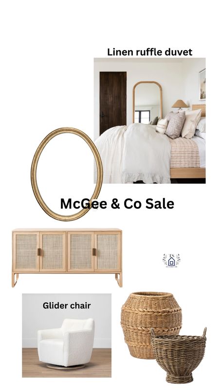 Last day for the Mc Gee & Co sale. Linen ruffle duvet, gold oval mirror, baskets, glider chair. Perfect for a nursery  

#LTKsalealert #LTKhome #LTKstyletip