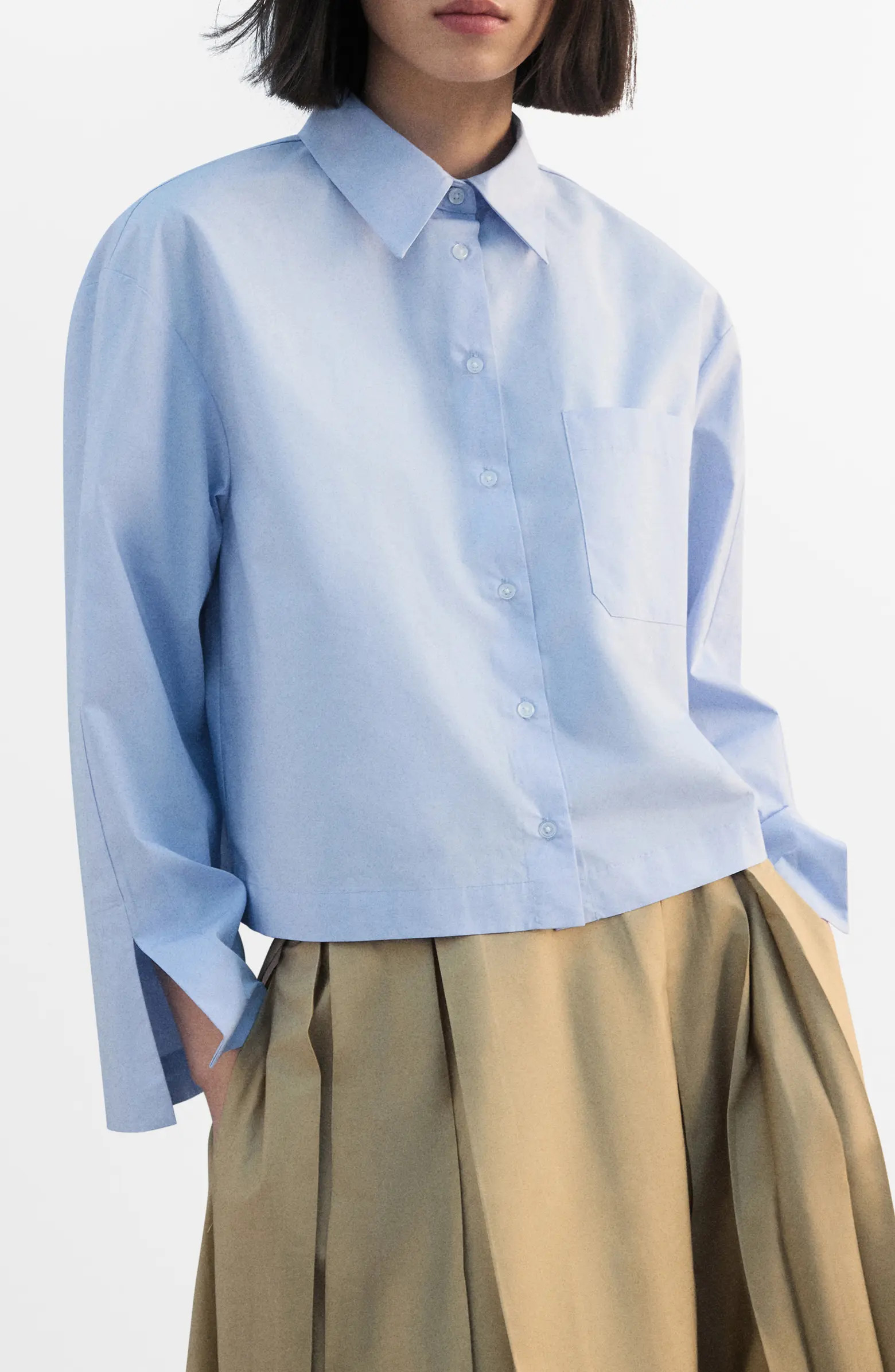 Crop Button-Up Shirt | Nordstrom