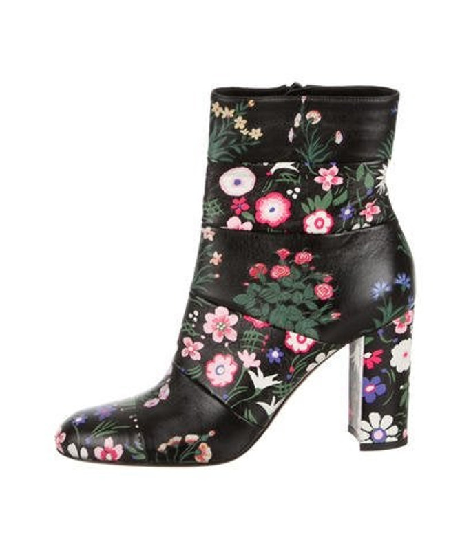 Valentino Garden Floral Ankle Boots Black Valentino Garden Floral Ankle Boots | The RealReal