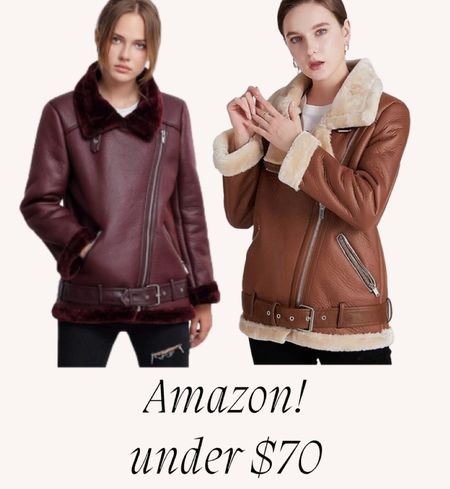 Shearling moto jacket, winter jacket, fall jacket, Christmas gifts for her, Amazon finds 

#LTKGiftGuide #LTKSeasonal