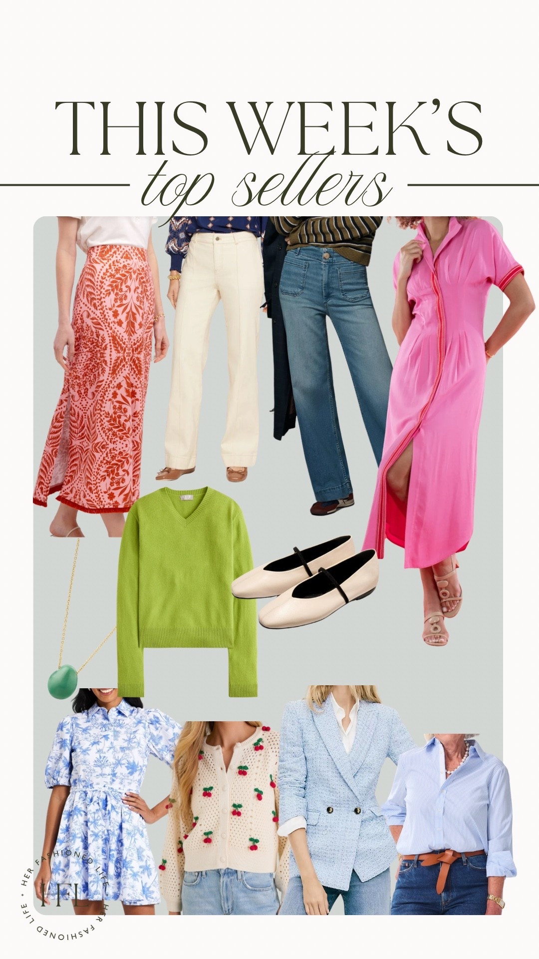 Top Sellers this week! 

Use code HFL20 for an Anthro discount! 

#Margaux #Anthropologie #AliceWalk #JCrew #AnaLuisa #Tuckernuck #Blazer #Skirt #Dress #Flats #Jeans #Top 