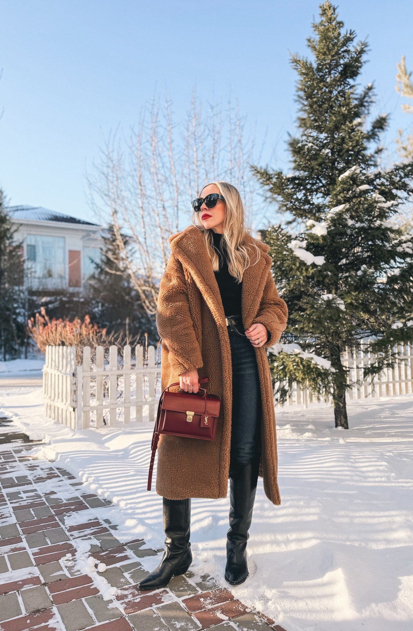 Max Mara teddy coat, skinny jeans with tall boots, black western boots, cozy winter outfit, style over 40

#LTKOver40 #LTKSaleAlert #LTKSeasonal