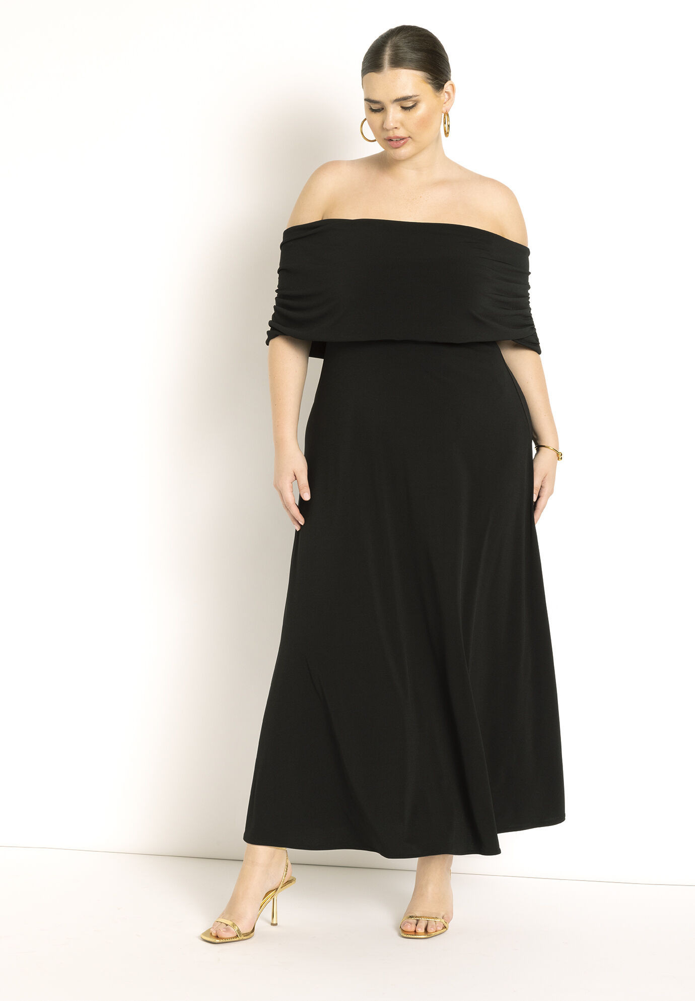 Off The Shoulder Knit Maxi Dress | Eloquii