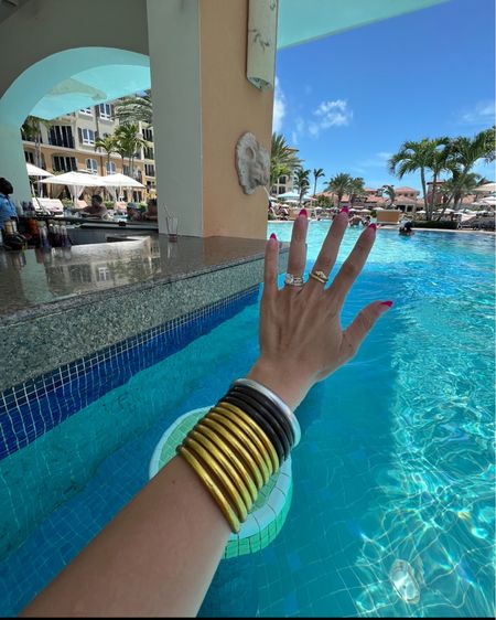 Pool day!

Bracelets 
Rings 
Pool
Nails

#LTKstyletip #LTKswim #LTKtravel