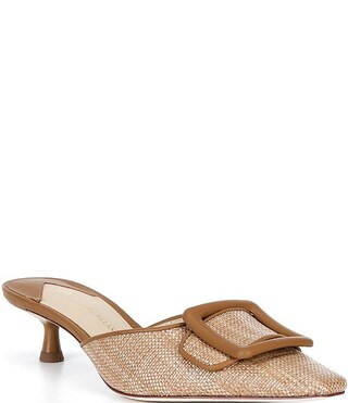 Kendra Woven Canvas Buckle Ornament Mules | Dillard's
