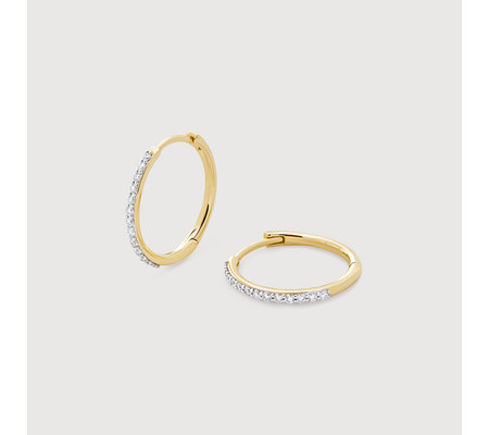 Diamond Small Hoop Earrings | Monica Vinader (US)