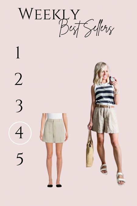 Weekly best sellers! My shorts are from Old Navy last year, but these Walmart Time and Tru shorts are the perfect match! I’ve tried them on at the store and they fit TTS! 

#LTKFindsUnder50 #LTKStyleTip #LTKxWalmart