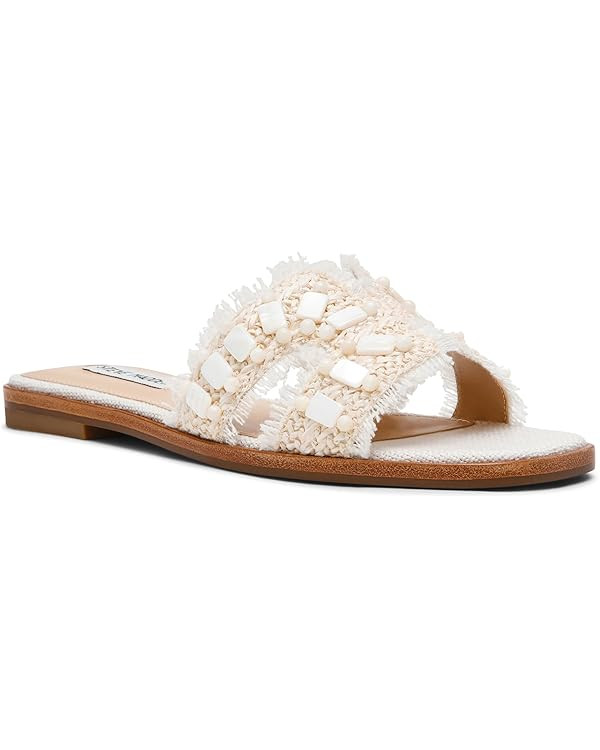 Steve Madden Women's Hadyn Bone Raffia Shell 7.5 Medium | Amazon (US)