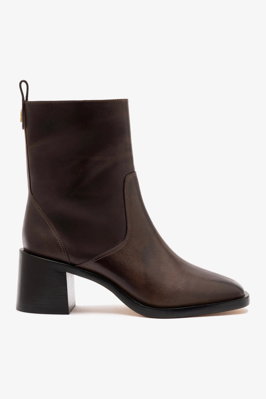 Mini Ricky Boot In Brown Shadow Leather | Larroude