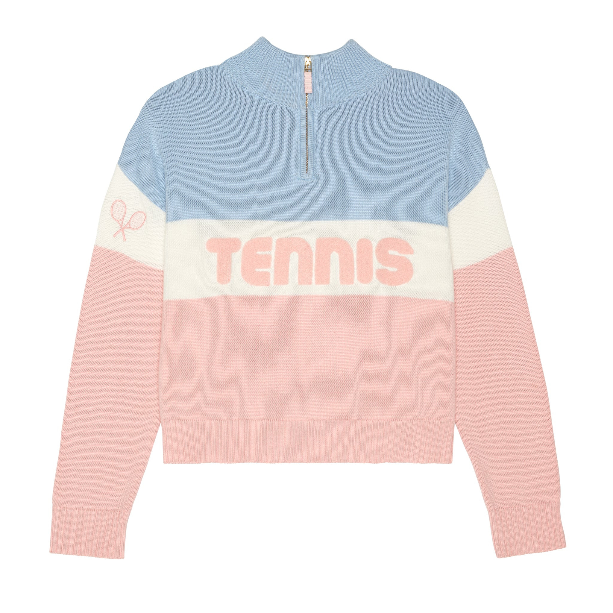 Tennis Color Blocked Quarter Zip Sweater | Wolf & Badger