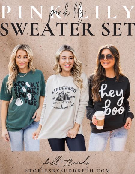 Fall and Halloween inspired graphic tees and graphic sweatshirts! 

#fallgraphictee #falloutfits #halloweengraphictee #traveloutfit #fallfashion #pinklily #halloween #fall

#LTKSeasonal #LTKstyletip #LTKSale