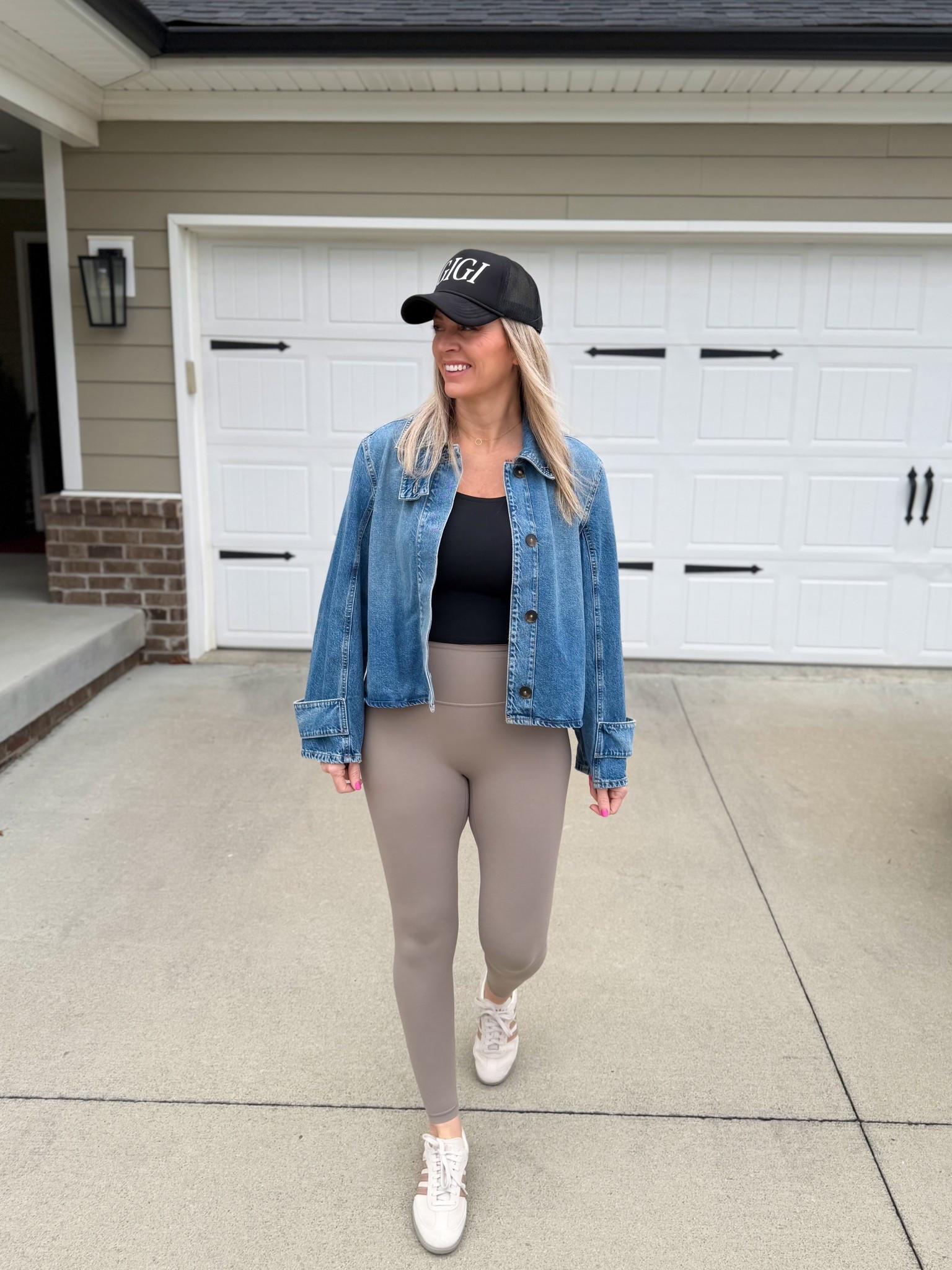Leggings with no front seam! My jacket is Zara. I can’t link Zara😔.  I linked some affordable Amazon dupes.  

Adidas samba, neutral shoes, tan leggings, mushroom, denim trench coat, athleisure

#LTKTall #LTKootd #LTKActive