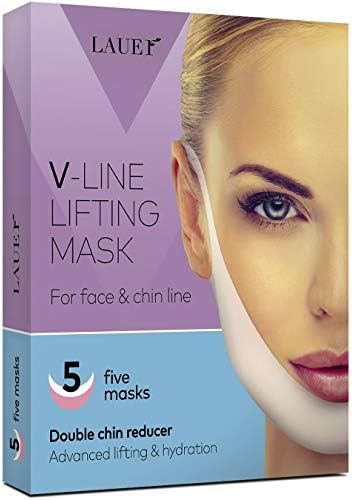 V Shaped Slimming Face Mask Double Chin Reducer V Line Lifting Mask Neck Lift Tape Face Slimmer P... | Amazon (US)