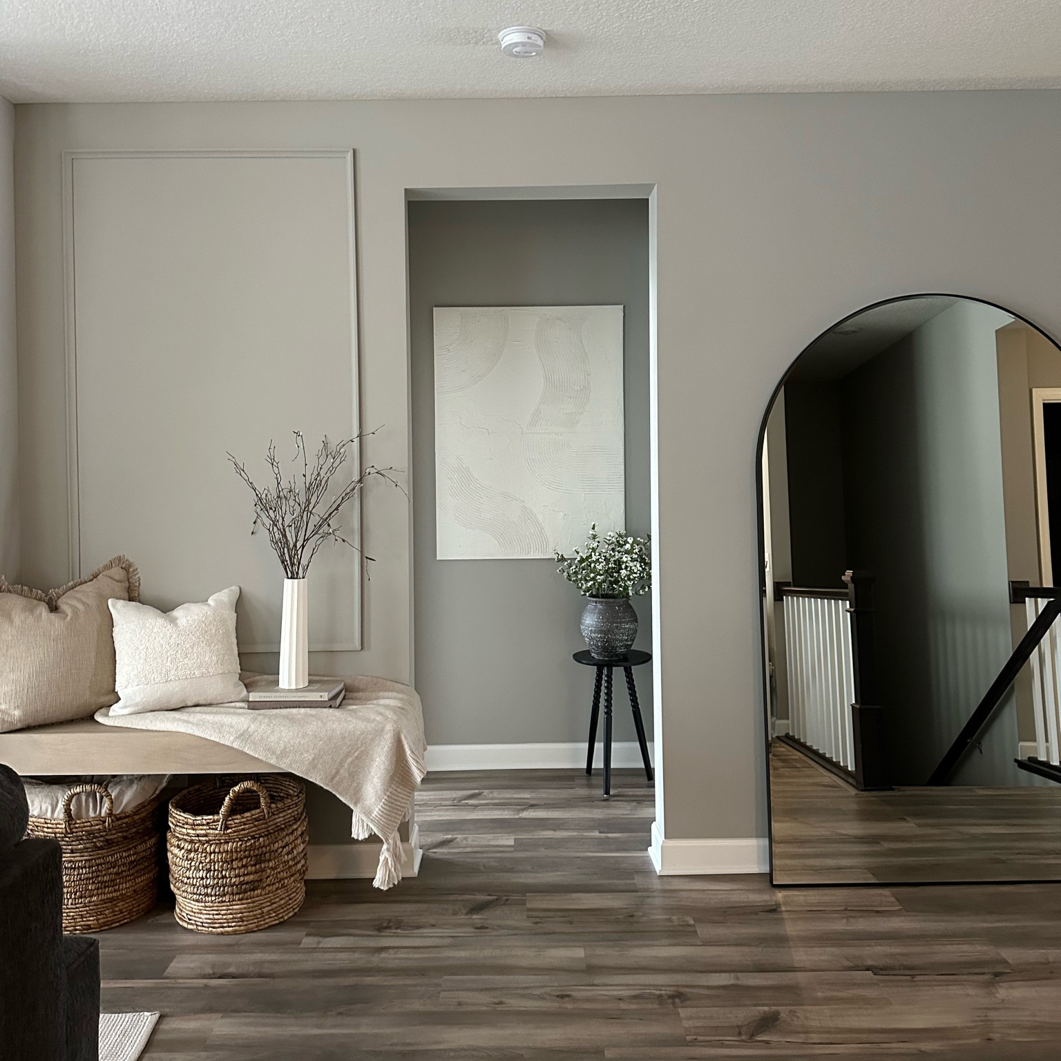 Living room decor ❤️‍🔥 loving our new floor mirror from crate & barrel! 

#LTKhome #LTKstyletip