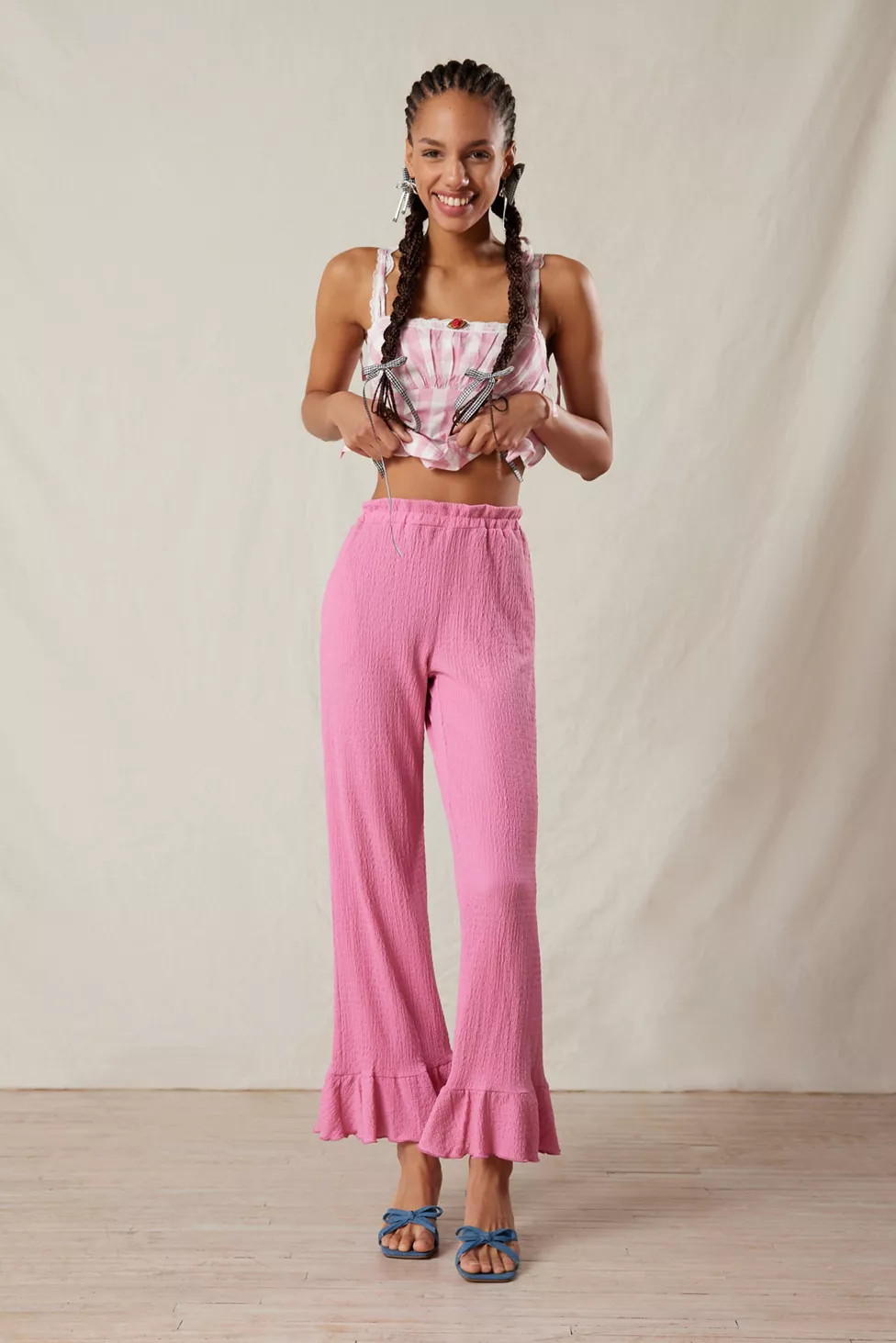 UO Daphne Ruffle Flare Pant | Urban Outfitters (US and RoW)