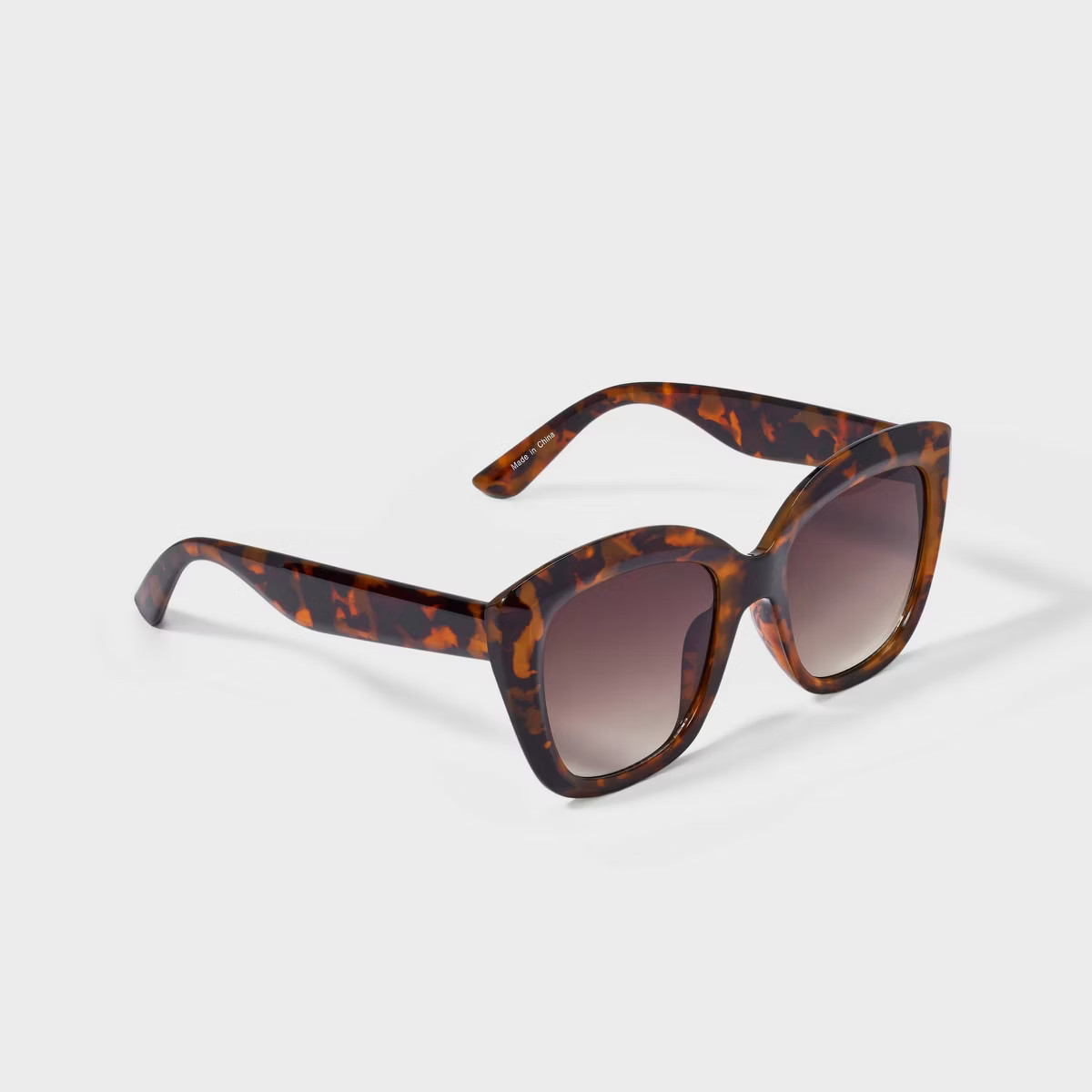 Women's Oversized Cateye Tortoise Shell Butterfly Sunglasses - A New Day™ Assorted Browns | Target